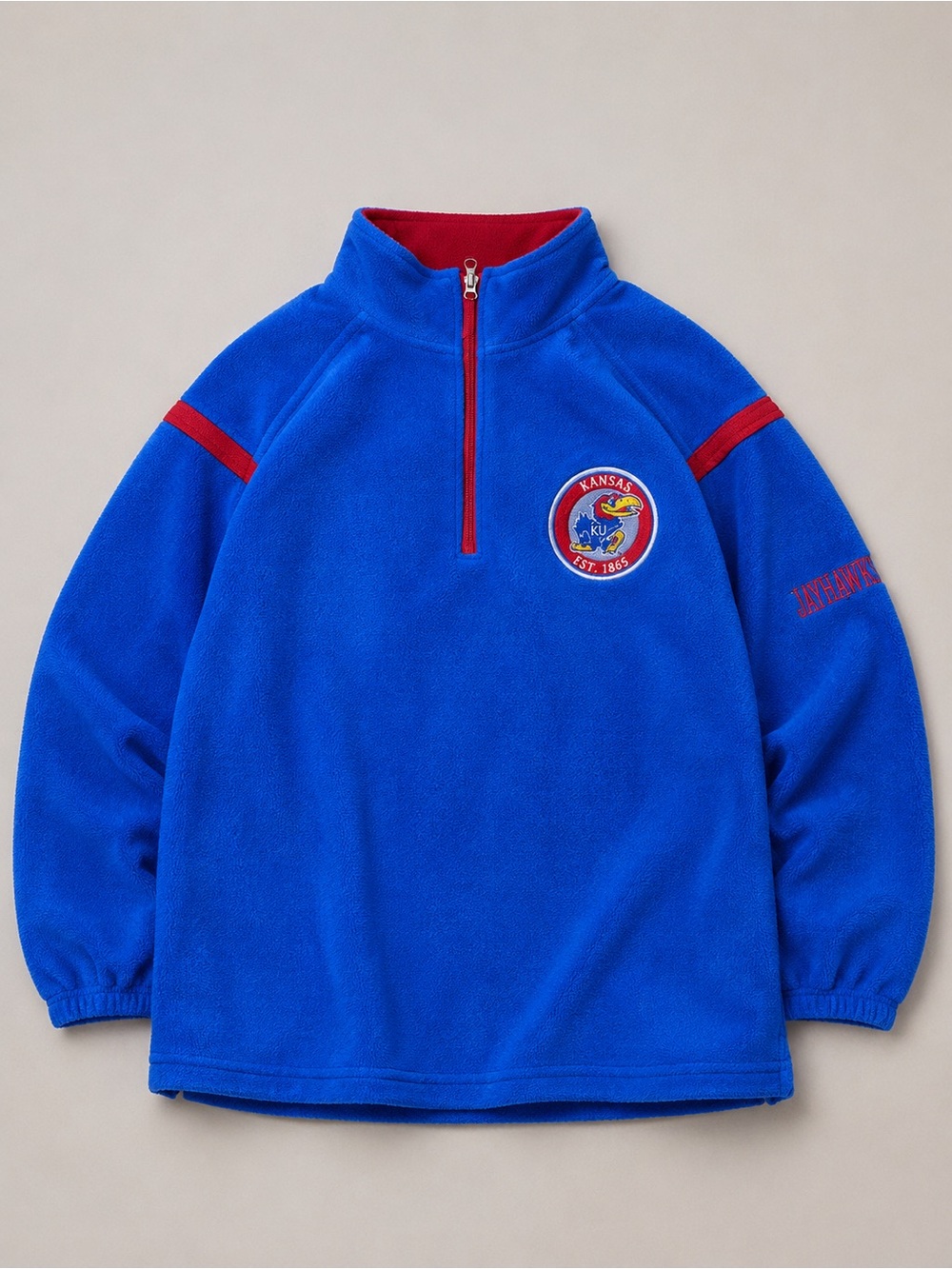 NCAA Royal Blue Quarter-Zip Fleece with Red Trim